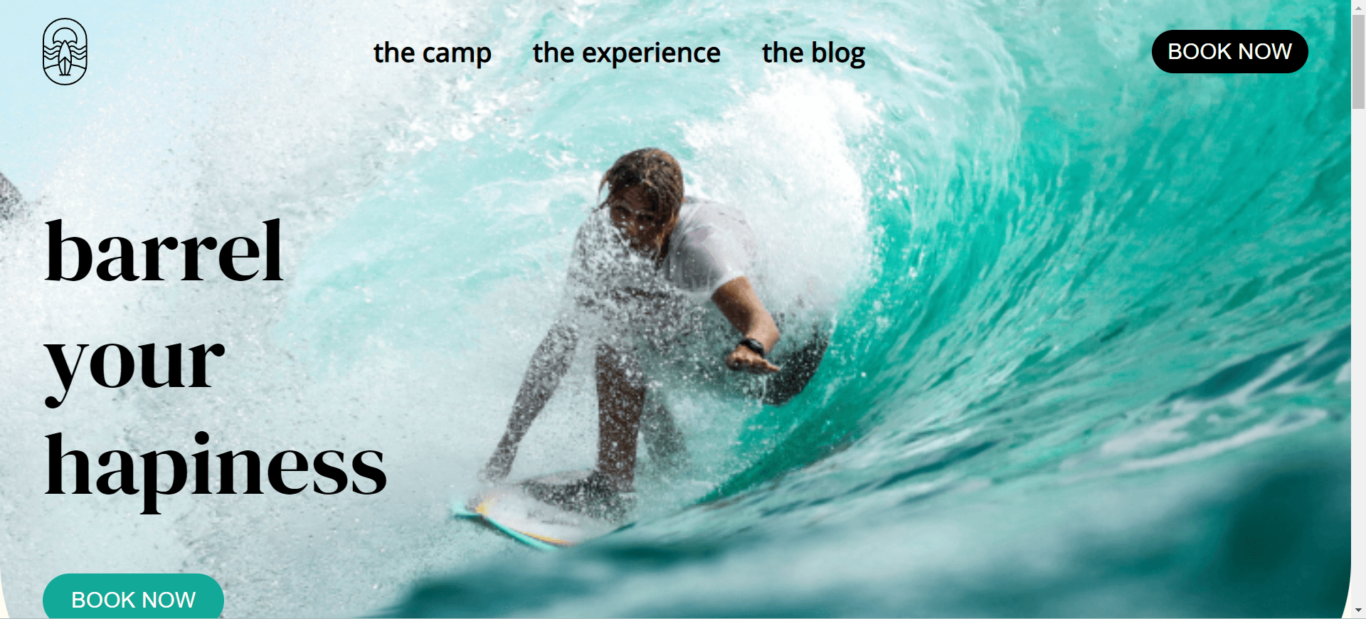 Captura de pantalla de Surf Camp Blog